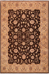 handmade Traditional Kafkaz Brown Tan Hand Knotted RECTANGLE 100% WOOL area rug 9 x 12